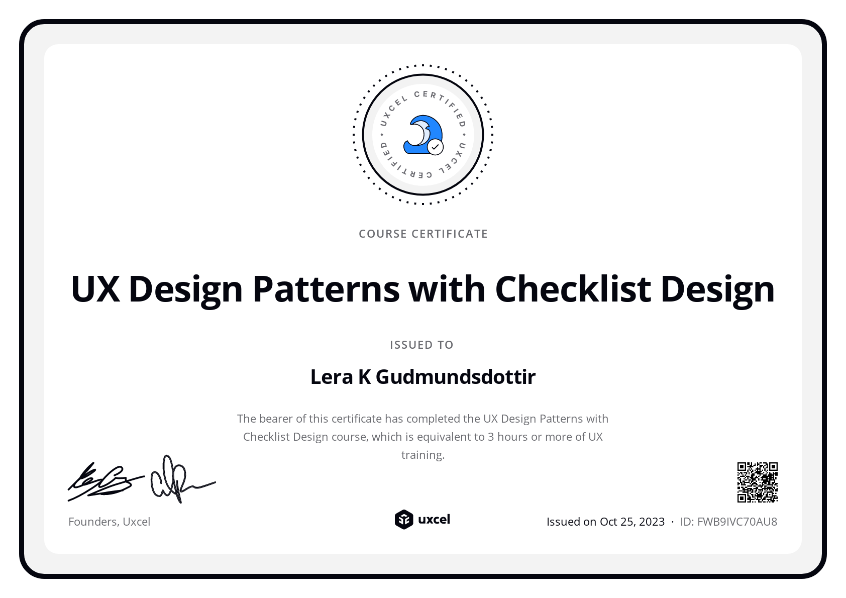 Lera's certificate
